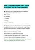PEDS EXAMPREP REVIEW SHEET TESTED&NewLine;QUESTIONS AND ACCURATE ANSWERS