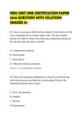 PEDS UNIT ONE CERTIFICATION PAPER&NewLine;2026 QUESTIONS WITH SOLUTIONS&NewLine;GRADED A&plus;&NewLine;