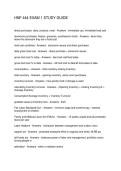 HNF 444 EXAM 1 STUDY GUIDE