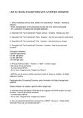 HNF 444 EXAM 2 QUESTIONS WITH VERIFIED ANSWERS