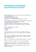 PROFESSIONAL ENGINEERING QUESTIONS AND SOLUTIONS