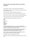 HNF 444 FINAL EXAM QUESTIONS WITH VERIFIED ANSWERS