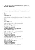 HNF 444 FINAL-OPTIONAL QUIZ QUESTIONS WITH VERIFIED ANSWERS