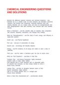 CHEMICAL ENGINEERING QUESTIONS AND SOLUTIONS&NewLine;&NewLine;&NewLine;