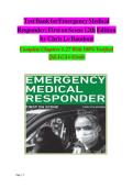 Test Bank for Emergency Medical Responder&colon; First on Scene 12th Edition &vert; Complete Exam Prep & Practice Questions with Answers & Rationales