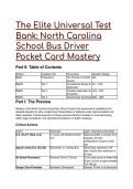 2026&sol;2027 The Elite Universal Test Bank&colon; North Carolina School Bus Driver Pocket Card Mastery &lpar;Q&A with Distractor Analysis&rpar;