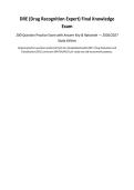 DRE &lpar;Drug Recognition Expert&rpar; Final Knowledge Exam