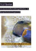 Test Bank for Introduction to Marine Biology 4th Edition &vert; Complete Exam Prep & Practice Questions with Answers & Rationales