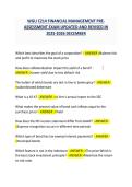 WGU C214 FINANCIAL MANAGEMENT PRE- &NewLine;ASSESSMENT EXAM UPDATED AND REVISED IN &NewLine;2025-2026 DECEMBER
