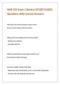 NUR 335 Exam 1 Review &lpar;STUDY GUIDE&rpar; Questions With Correct Answers 