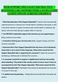 PEER SUPPORT SPECIALIST 2026 PRACTICE &NewLine;EXAM  &NewLine;LATEST UPDATE ALREADY GRADED A &NewLine;QUESTIONS AND ANSWERS WITH A STUDY GUIDE 