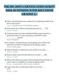 NRCME &lpar;DOT&rpar; CERTIFICATION SCRIPT 2026 QUESTIONS WITH SOLUTIONS GRADED A&plus; &lpar;2&rpar;&period;