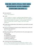 NRCME &lpar;DOT&rpar; FINAL TEST 2026 QUESTIONS WITH CORRECT ANSWERS GRADED A&plus; &lpar;2&rpar;
