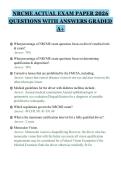 NRCME ACTUAL EXAM PAPER 2026 QUESTIONS WITH ANSWERS GRADED A&plus;