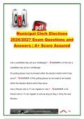 Municipal Clerk Elections Exam Questions & Answers &vert; 2026&sol;2027 &vert; 100&plus; Q&A &vert; NJ Election Law&comma; Voter Registration&comma; Petitions&comma; Ballots & Clerk Duties