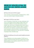 NRCME&lowbar;DOT&lowbar;UPDATED&lowbar;ACTUAL&lowbar;TEST&lowbar;QUESTIONS&lowbar;AND&lowbar;VERIFIED&lowbar;ANSWERS&lowbar;BUNDLE