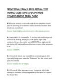NREMT FINAL EXAM 4 2026 ACTUAL TEST VERIFIED QUESTIONS AND ANSWERS COMPREHENSIVE