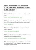 NREMT FINAL EXAM 4 2026 FINAL PAPER SOLVED QUESTIONS WITH FULL SOLUTION ALREADY
