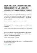 NREMT FINAL EXAM 4 2026 PRACTICE TEST PREMIUM QUESTIONS AND ACCURATE ANSWERS