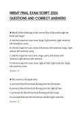 NREMT FINAL EXAM SCRIPT 2026 QUESTIONS AND CORRECT ANSWERS&period;