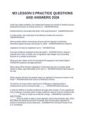 M3 LESSON 3 PRACTICE QUESTIONS AND ANSWERS 2026
