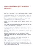 TAX ASSESSMENT QUESTIONS AND ANSWERS