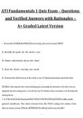 ATI Fundamentals 1 Quiz Exam Questions and Verified Answers with Rationales&comma; A&plus; Graded&comma; Latest Version