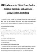 ATI Fundamentals 2 Quiz Exam Review &ndash; Practice Questions and Verified Answers&comma; 2026&sol;2027 Exam Preparation Material