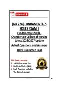 NR 224 Fundamentals Skills Exam 1 &vert; Chamberlain College &vert; Latest 2026&sol;2027 Update &lpar;PDF&rpar;