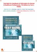 Test Bank for Handbook of Informatics for Nurses & Healthcare Professionals&comma; 7th Edition by Toni L&period; Hebda&period;&vert;All chapters covered&comma; Graded A&plus;&period;