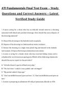 ATI Fundamentals Final Test Exam Study Questions and Correct Answers&comma; Latest Verified Study Guide&comma; 2026&sol;2027 Exam Preparation Material