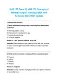 NUR 170 Exam 3 &vert; NUR 170 Concepts of &NewLine;Medical-Surgical Nursing &vert; Q&A with &NewLine;Rationale 2026&sol;2027 Update