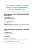 NUR 170 Exam 2 &vert; NUR 170 Concepts of &NewLine;Medical-Surgical Nursing &vert; Q&A with &NewLine;Rationale 2026&sol;2027 Update 