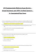 ATI Fundamentals Midterm Exam Review Questions and Verified Answers&comma; A&plus; Rated&comma; 2026&sol;2027 Exam Preparation Material
