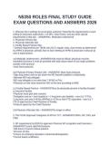 N5350 ROLES FINAL STUDY GUIDE EXAM QUESTIONS AND ANSWERS 2026