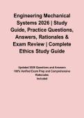 Engineering Mechanical Systems 2026 &vert; Study Guide&comma; Practice Questions&comma; Answers&comma; Rationales & Exam Review