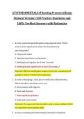 ATI Fundamentals of Nursing Proctored Exam 100 Practice Questions and Verified Answers with Rationales&comma; Newest Version&comma; 2026&sol;2027 Exam Preparation Material
