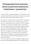 ATI Fundamentals Proctor Actual Exam Practice Questions and Verified Answers&comma; Newest Version&comma; 2026&sol;2027 Exam Preparation Material