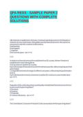 QFA REGS - SAMPLE PAPER 2 QUESTIONS WITH COMPLETE SOLUTIONS&NewLine;&NewLine;