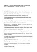 PNL210 &lpar;PRACTICAL NURSING LAB&rpar; EXAM PREP QUESTIONS WITH VERIFIED ANSWERS&NewLine;&NewLine;&NewLine;