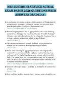 NRF CUSTOMER SERVICE ACTUAL EXAM PAPER 2026 QUESTIONS WITH ANSWERS GRADED A&plus;