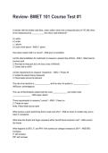 Review- BMET 101 Course Test &num;1 Questions with Verified Answers &lpar;2026&sol;2027&rpar;&NewLine;