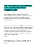 NRF CUSTOMER SERVICE EXAM PREP TEST BANK VERIFIED QUESTIONS AND CORRECT ANSWERS