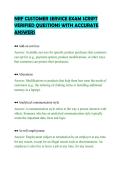 NRF CUSTOMER SERVICE EXAM SCRIPT VERIFIED QUESTIONS WITH ACCURATE ANSWERS