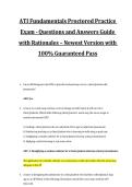 ATI Fundamentals Proctored Practice Exam Questions and Answers with Rationales&comma; Newest Version&comma; 2026&sol;2027 Exam Preparation Material