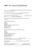 BMET 101- Course Test &num;2 Review Latest &lpar;2026&sol;2027&rpar; Verified Answers by Experts