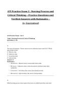 ATI Practice Exam 3 Nursing Process and Critical Thinking Questions and Verified Answers with Rationales&comma; 2026&sol;2027 Exam Preparation Material