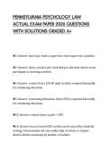 PENNSYLVANIA PSYCHOLOGY LAW&NewLine;ACTUAL EXAM PAPER 2026 QUESTIONS&NewLine;WITH SOLUTIONS GRADED A&plus;