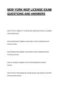 NEW YORK WGP LICENSE EXAM QUESTIONS AND ANSWERS 
