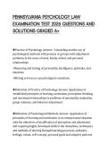 PENNSYLVANIA PSYCHOLOGY LAW&NewLine;EXAMINATION TEST 2026 QUESTIONS AND&NewLine;SOLUTIONS GRADED A&plus;